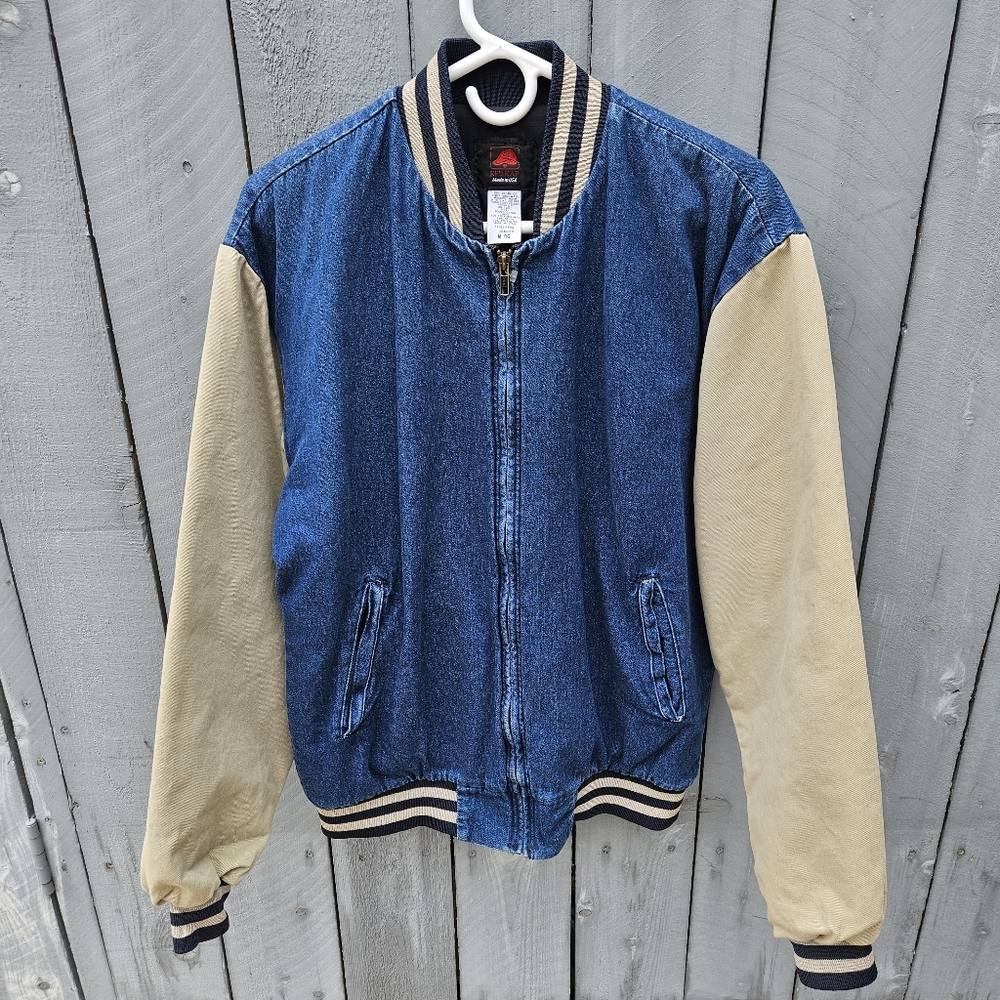 New Vintage Red Kap Made In Usa Inner Quilting Denim Bomber Jacket